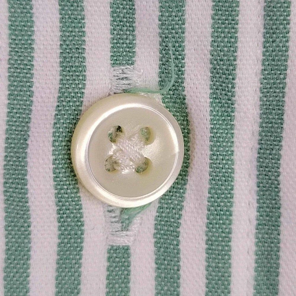 Polo Ralph Lauren Big Shirt Oxford Men's L Green Striped SS Button Down Cotton